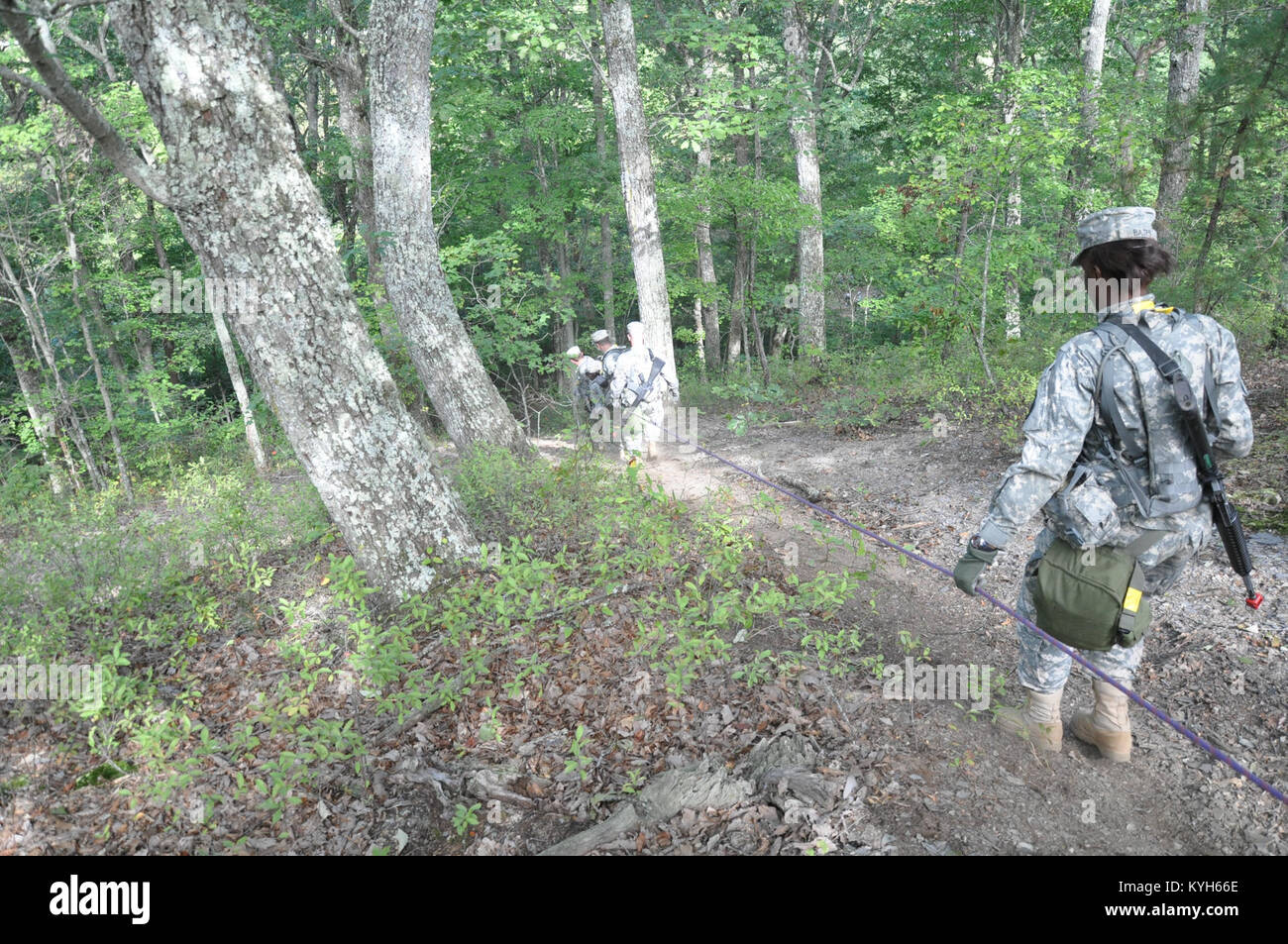 The Kentucky National Guard's 63rd Theater Aviation Brigade conducted their first ever 'Command Sergeant Major Challenge&quot; at Hidden Valley Training Site in Eastern Kentucky Sept. 14-16, 2012. (photo by Capt. Stephen Martin, Kentucky National Guard Public Affairs) Stock Photo