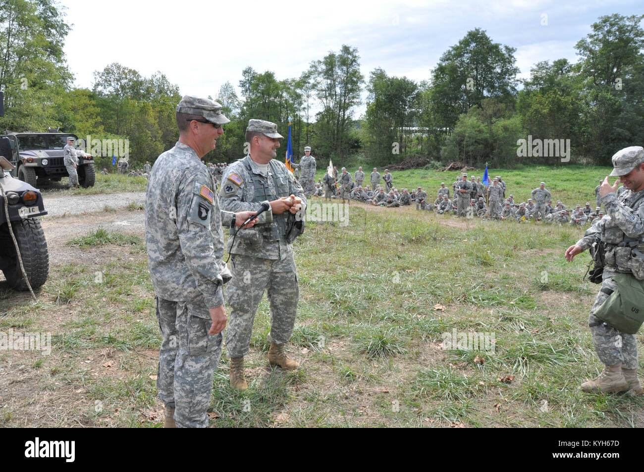 The Kentucky National Guard's 63rd Theater Aviation Brigade conducted their first ever 'Command Sergeant Major Challenge&quot; at Hidden Valley Training Site in Eastern Kentucky Sept. 14-16, 2012. (photo by Capt. Stephen Martin, Kentucky National Guard Public Affairs) Stock Photo