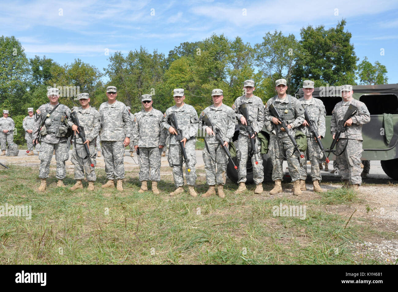 The Kentucky National Guard's 63rd Theater Aviation Brigade conducted their first ever 'Command Sergeant Major Challenge&quot; at Hidden Valley Training Site in Eastern Kentucky Sept. 14-16, 2012. (photo by Capt. Stephen Martin, Kentucky National Guard Public Affairs) Stock Photo