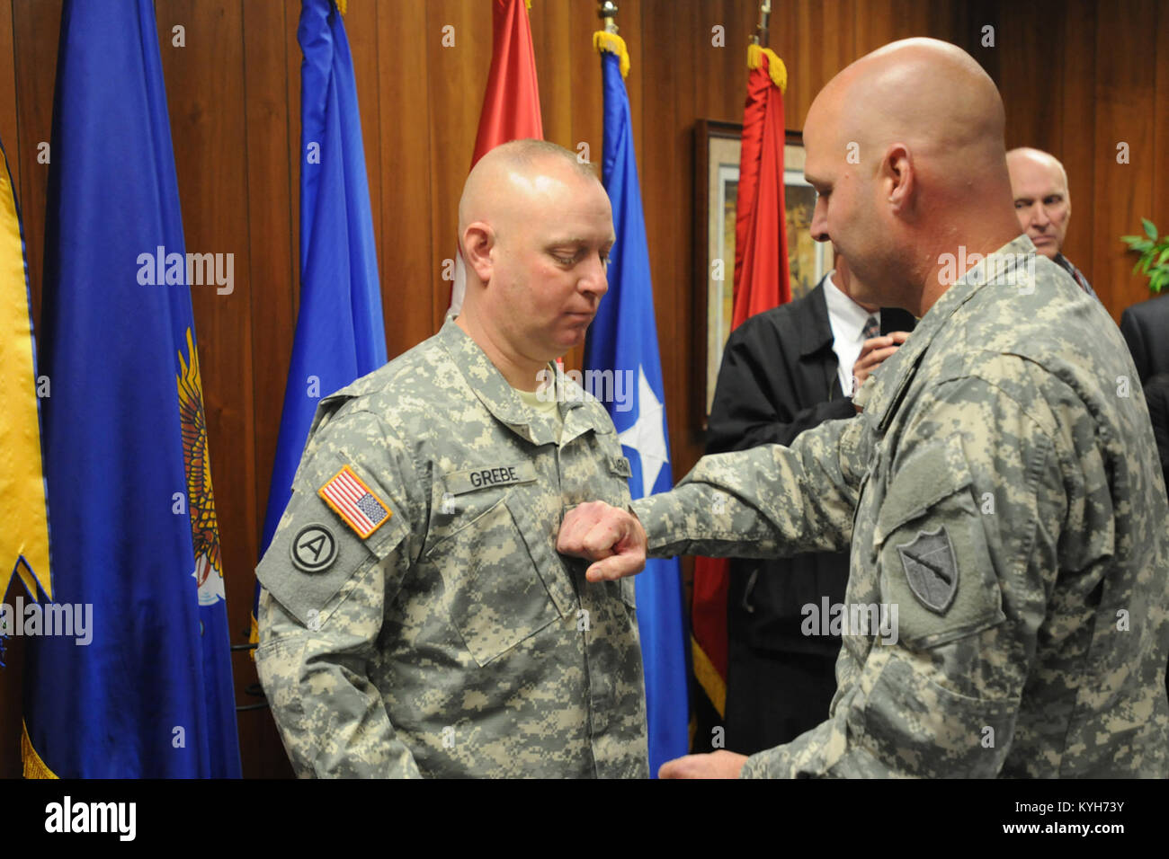 Col Grebe Maj. David Grebe is promoted to the rank of lieutenant colonel during a ...