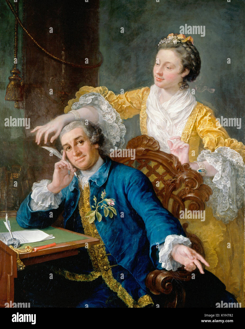 David Garrick and his wife, Eva Marie Veigel, painted by William Hogarth Stock Photo