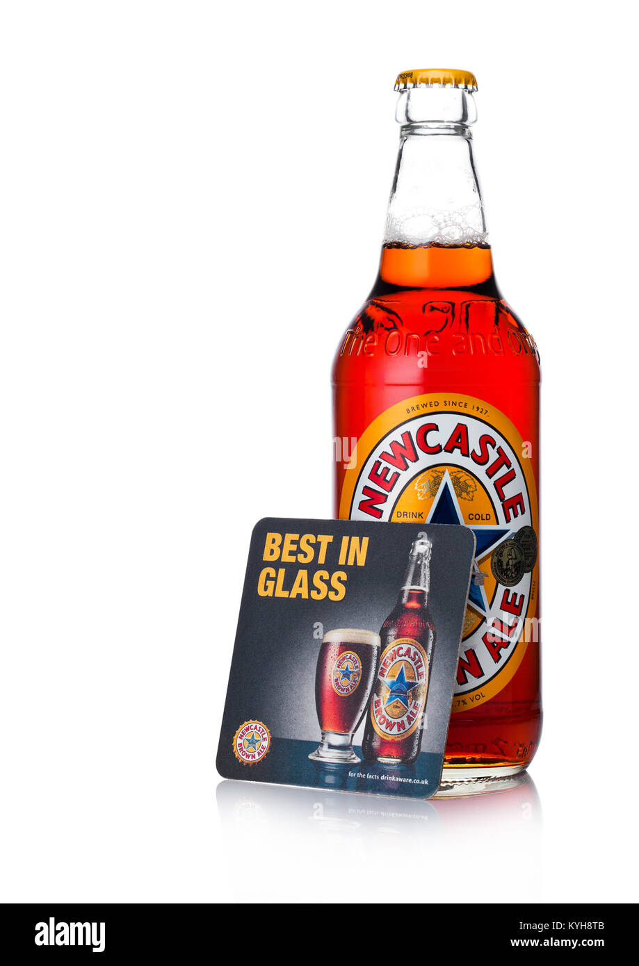 LONDON, UK JANUARY 10, 2018 Bottle of Newcastle Brown craft ale beer