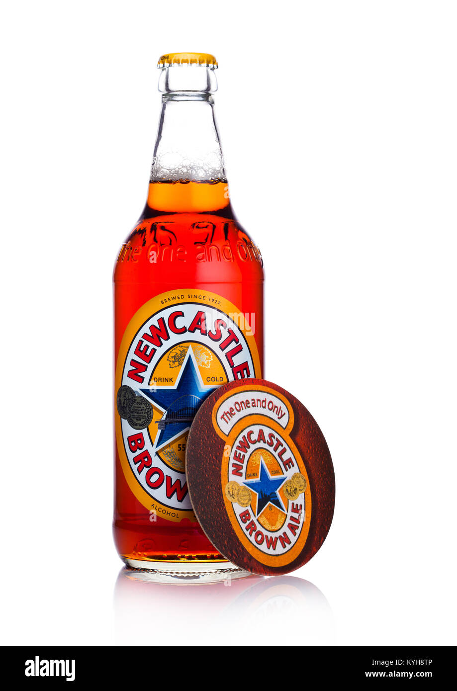 25 Newcastle Brown Ale Yellow Beer Bottle Caps *Washed & Sanitized* Retro Style 