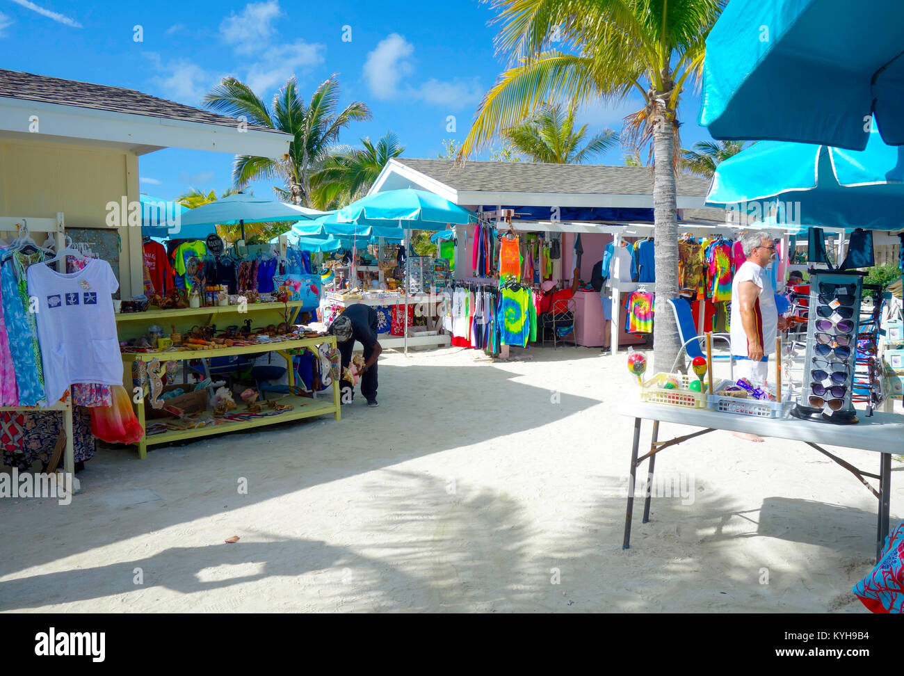 Souvenirs On Display At Great Stirrup Cay Bahamas Stock Photo - Alamy