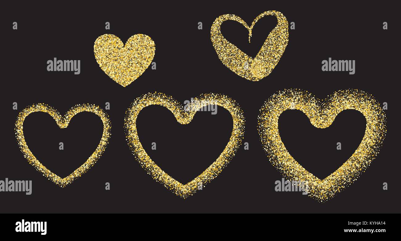 Golden confetti valentine heart Stock Vector Image & Art - Alamy