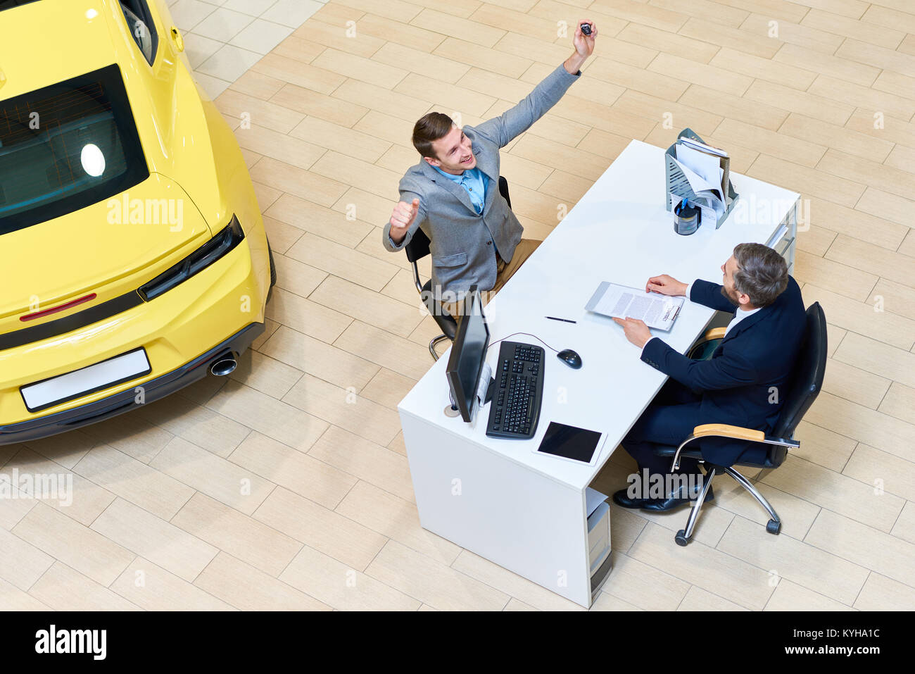 Excited young man cheering after hi-res stock photography and images ...