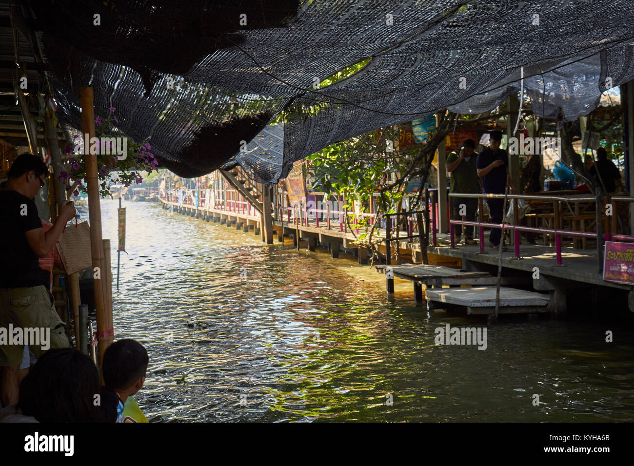 Klong Lad Mayom Floating Market, Bangkok, Thailand Stock Photo