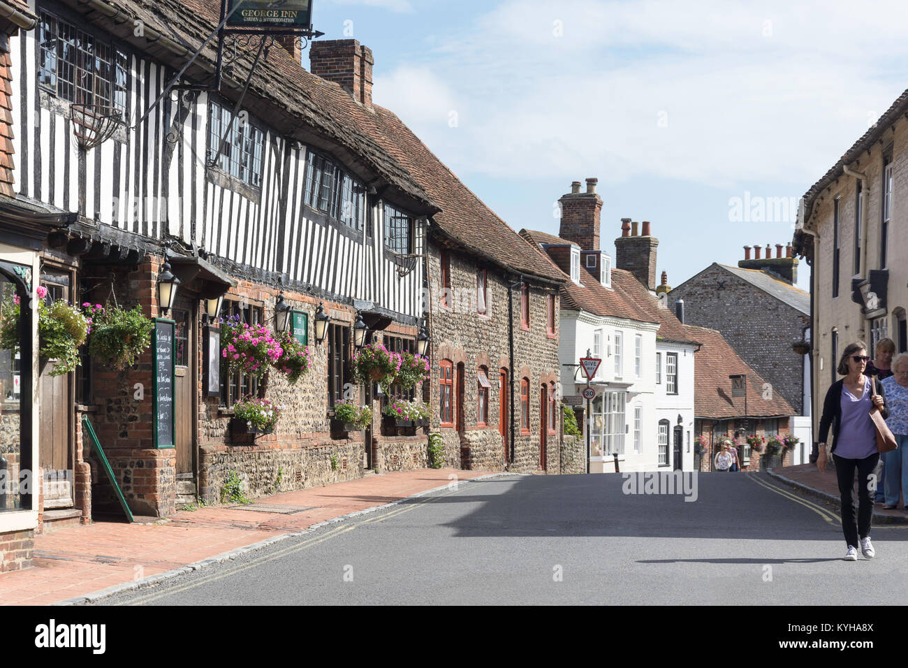 Period buildings, High Street, Alfriston, East Sussex, England, United Kingdom Stock Photo