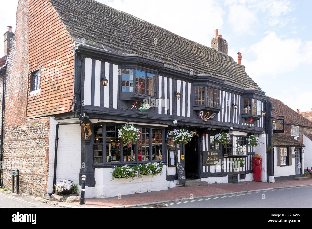 13th century The Star Inn, High Street, Alfriston, East Sussex, England, United Kingdom Stock Photo