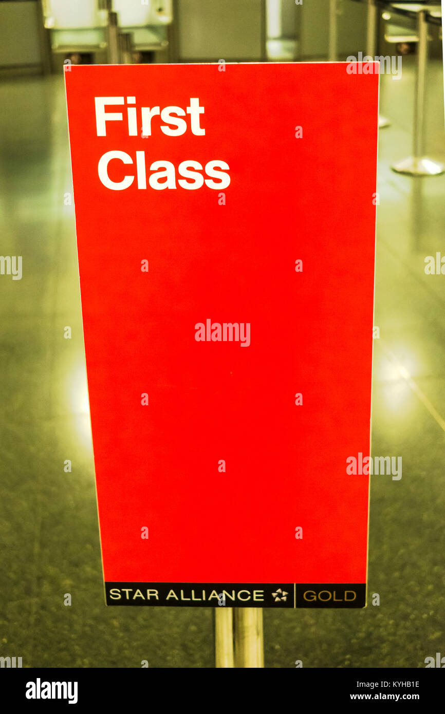 Lufthansa Economy Class Check in area in Terminal 2 Madrid Barajas