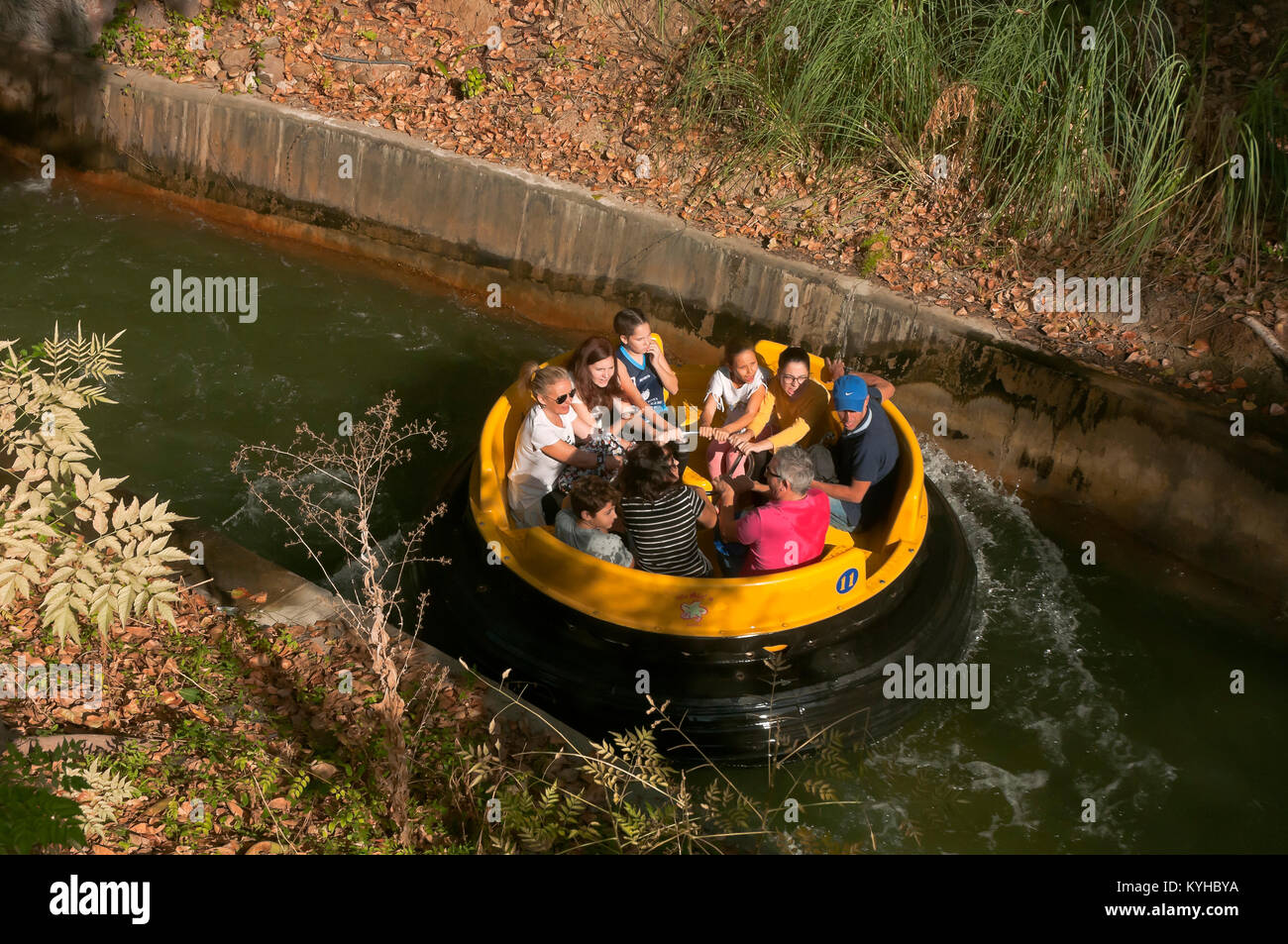 Isla Magica (Magic Island) Theme Park, Orinoco rapids attraction canal tour, Seville, Region