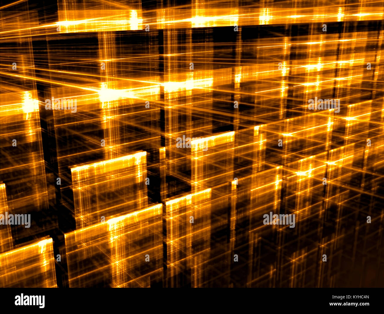 Glowing grid - abstract digitally generated image Stock Photo