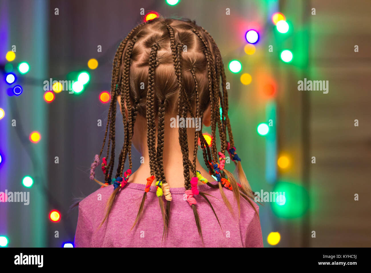 Portrait of pretty little girl with hair braids Stock Photo - Alamy
