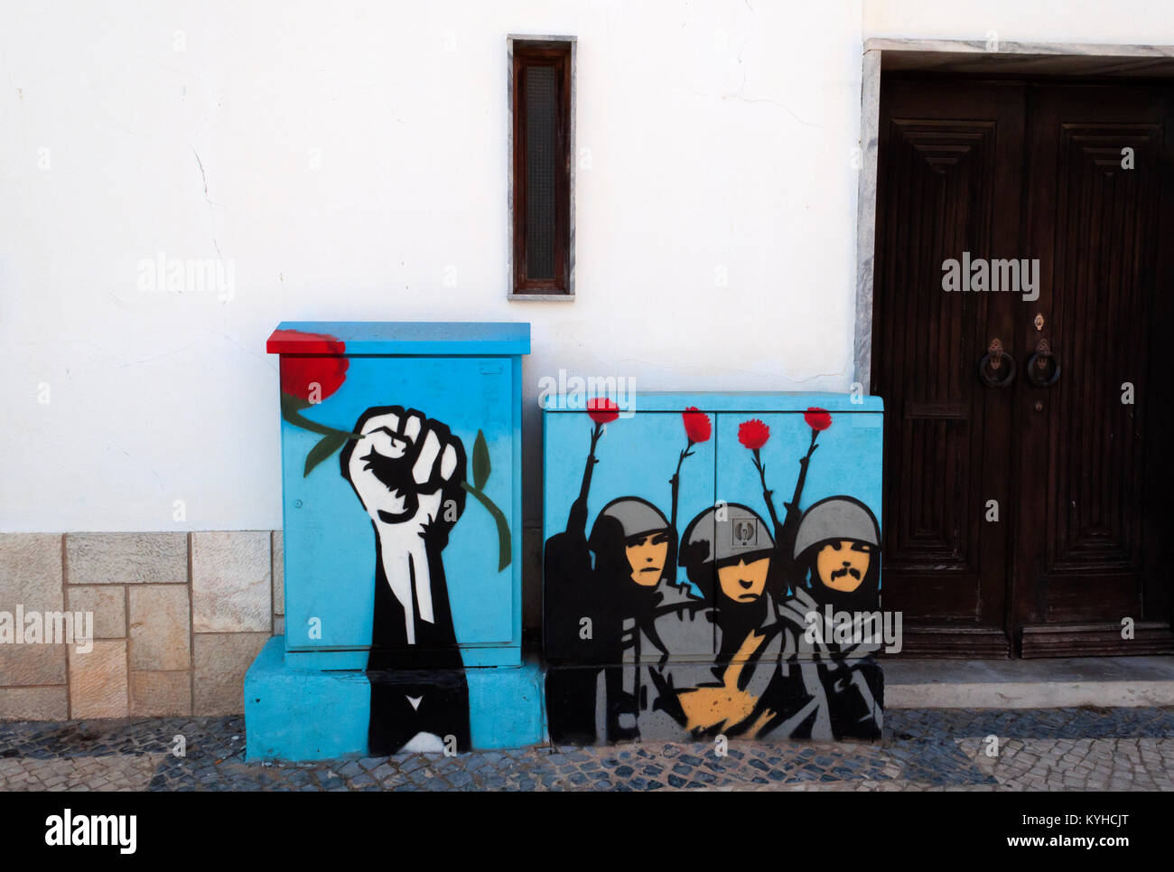 Street art in Lagoa, Portugal Stock Photo