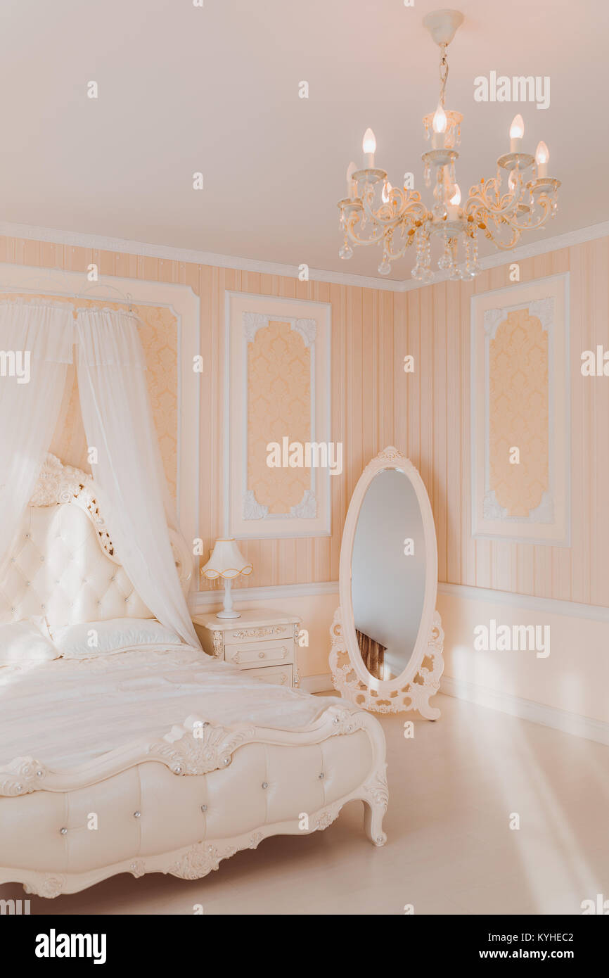 White interior of luxury bedroom Stock Photo