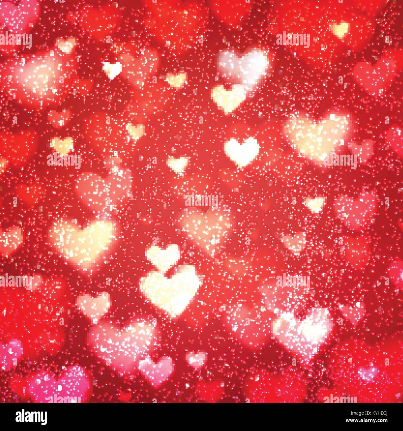 Abstract background with hearts and bokeh lights Stock Vector Image ...