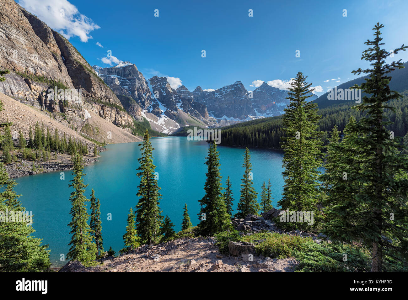 Canadian Rockies - Moraine lake in Banff National Park of Canada Stock ...