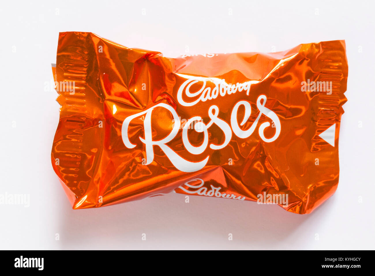 Cadbury Roses Tangy Orange Creme chocolate isolated on white background Cadbury Roses