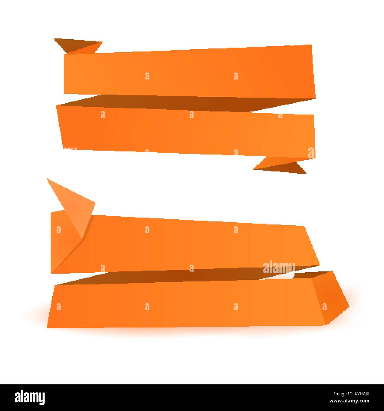 Orange Origami Shapes Background Paper Banner Template