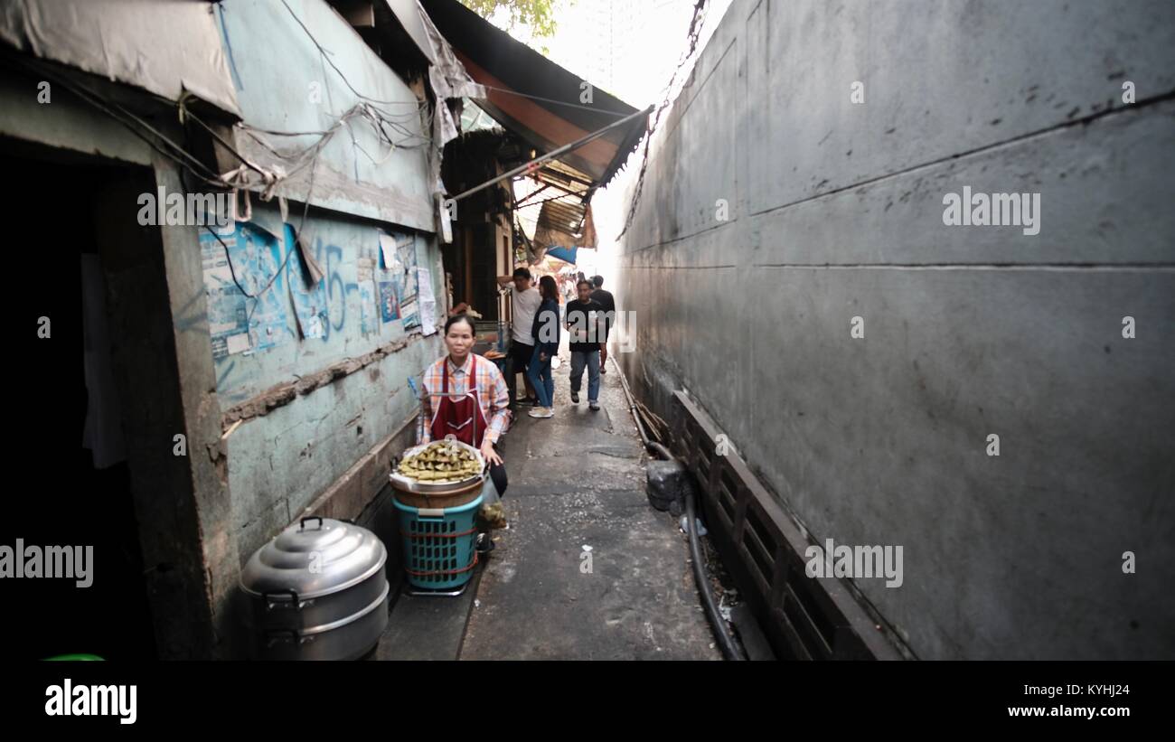 Chinatown Alleyways have  outside food street venders in Bangkok Thailand Stock Photo
