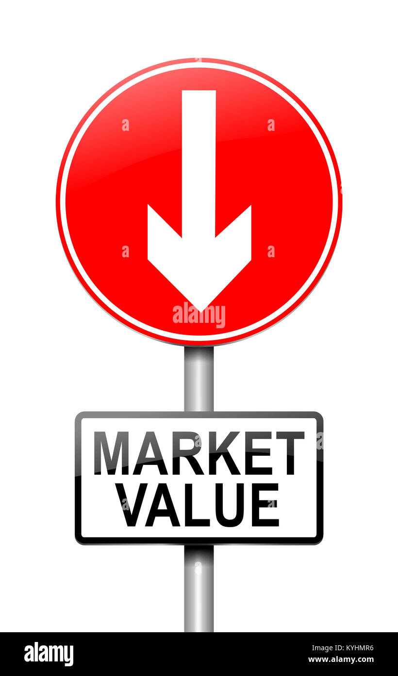 Illustration depicting a sign with a market value concept Stock Photo ...