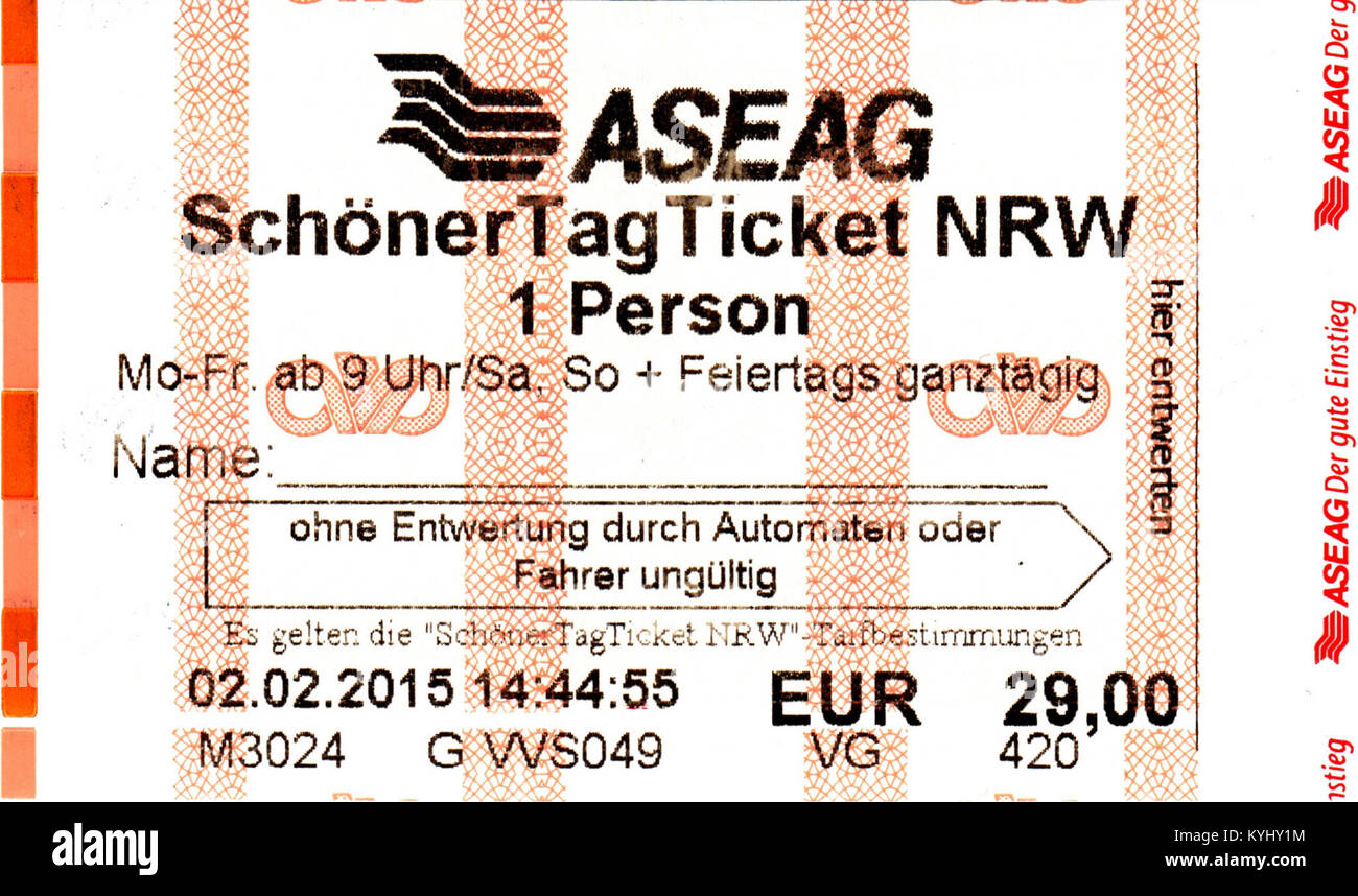Schöner Tag Ticket NRW Stock Photo - Alamy