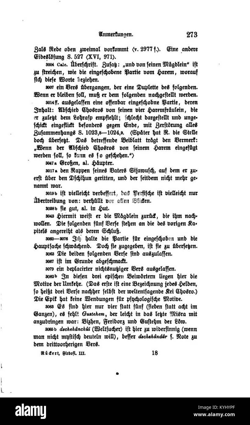 Excerpt from Rückert's 'Schahname', Volume III, illustrating a ...