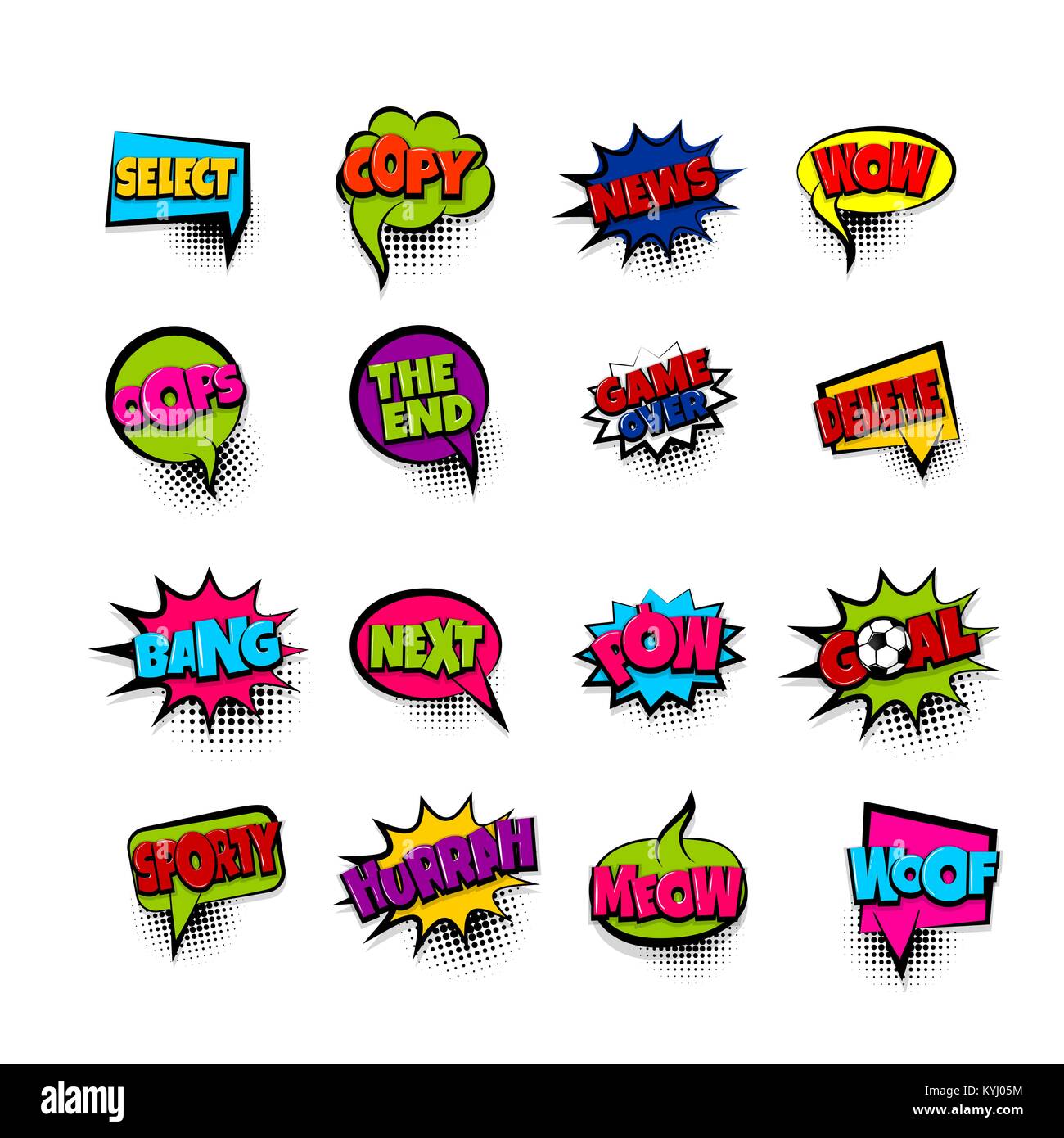Pop Art Comic Text Phrase Set Collection Stock Vector Image And Art Alamy