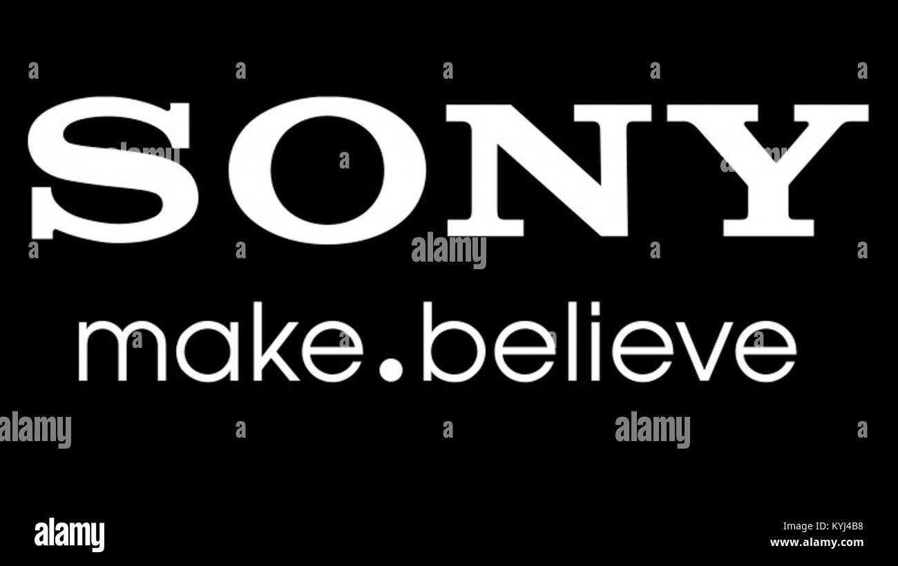Sony Make Believe Logo White On Black Stock Photo 171887612 Alamy