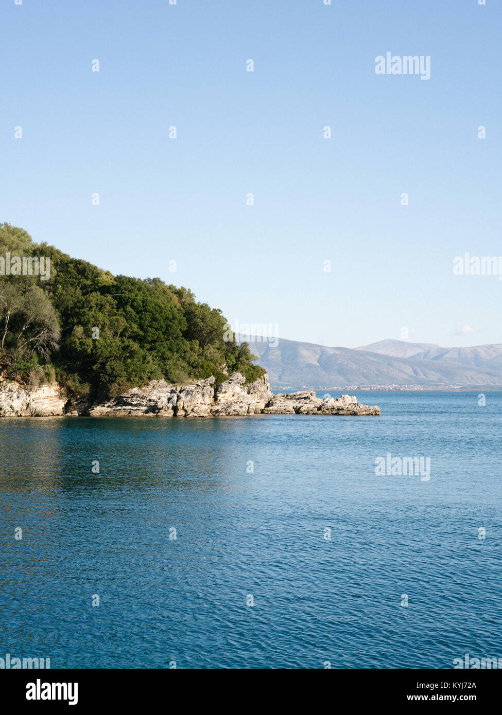 Gialiskari bay, the next bay from The Durrell's White house. Stock Photo