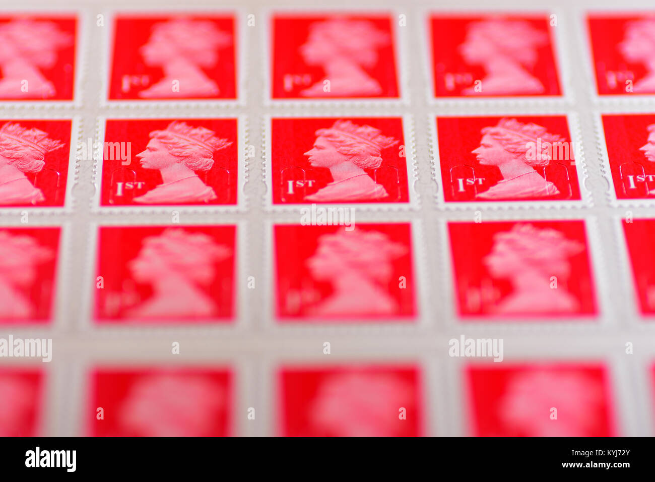 British 1st class stamps sheet Stock Photo Alamy