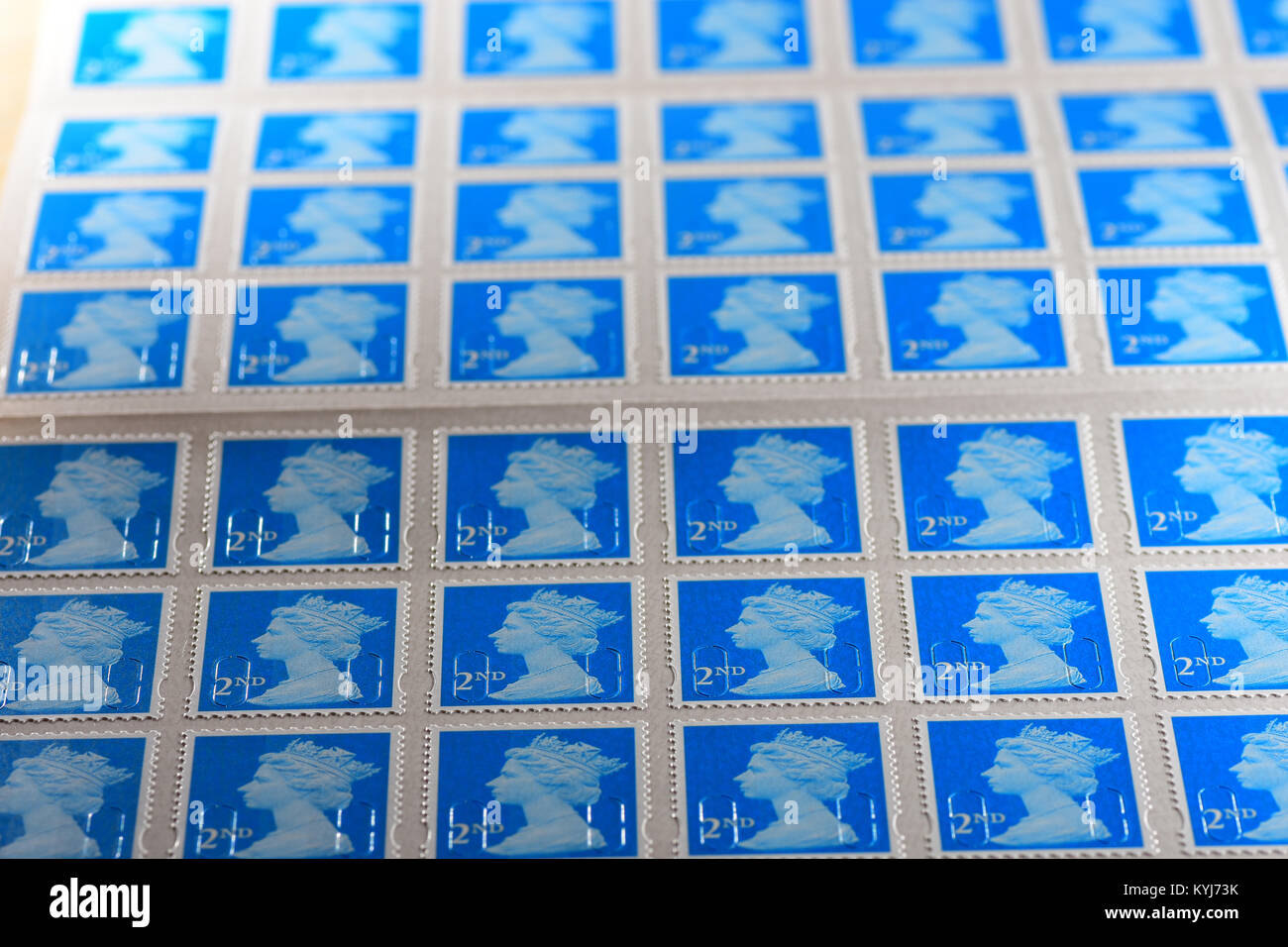 British 2nd class stamps sheet Stock Photo Alamy