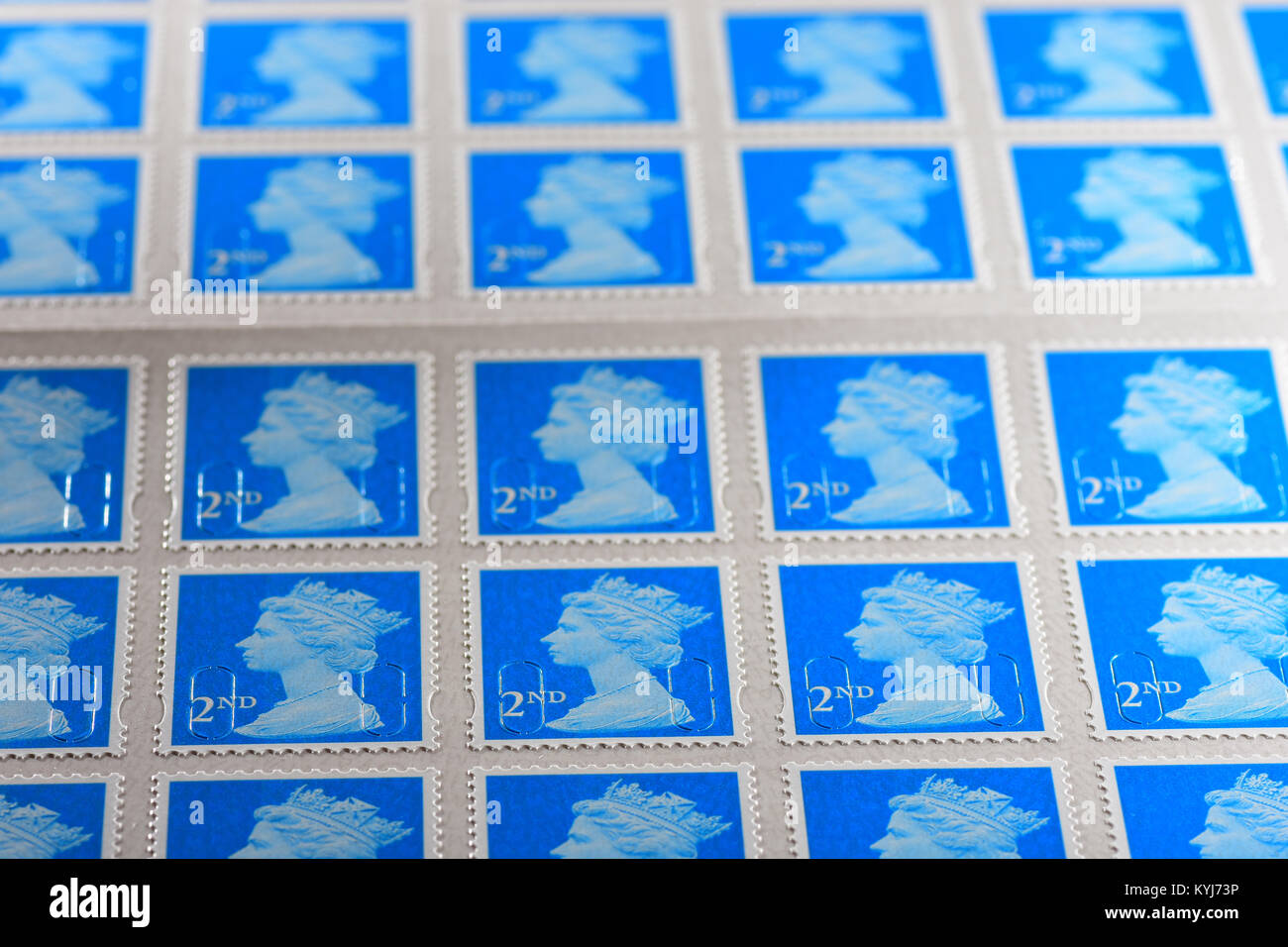 British 2nd class stamps sheet Stock Photo Alamy