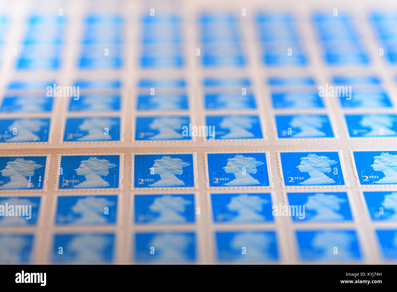 British 2nd class stamps sheet Stock Photo Alamy