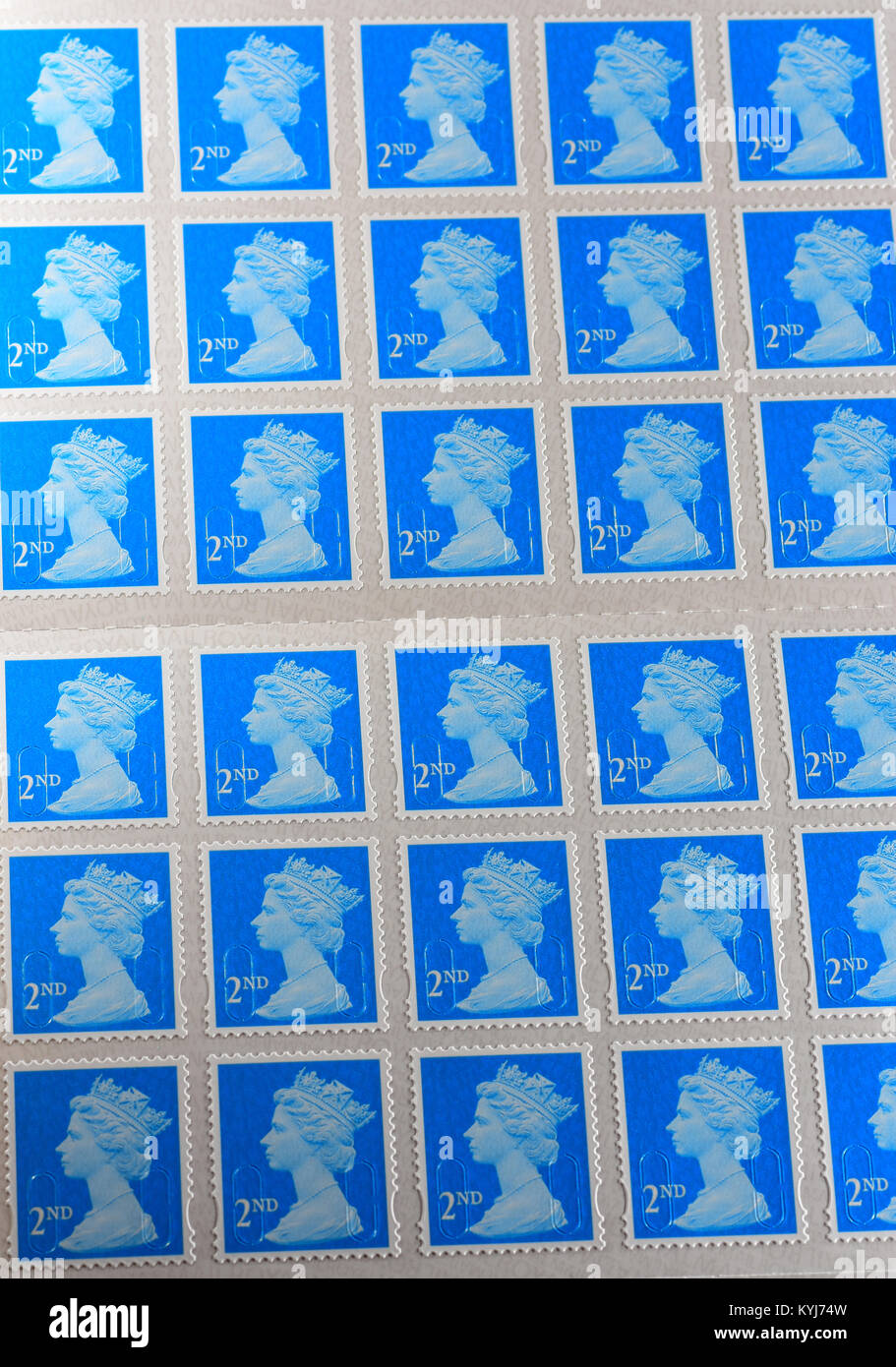 British 2nd class stamps sheet Stock Photo Alamy