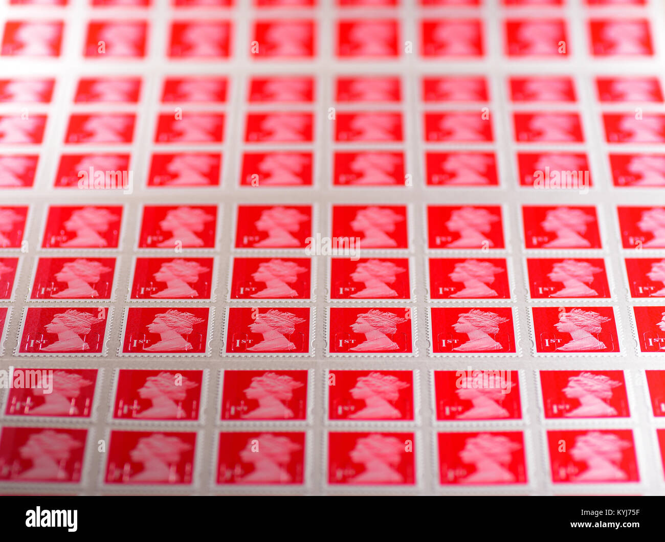 British 1st class stamps sheet Stock Photo Alamy