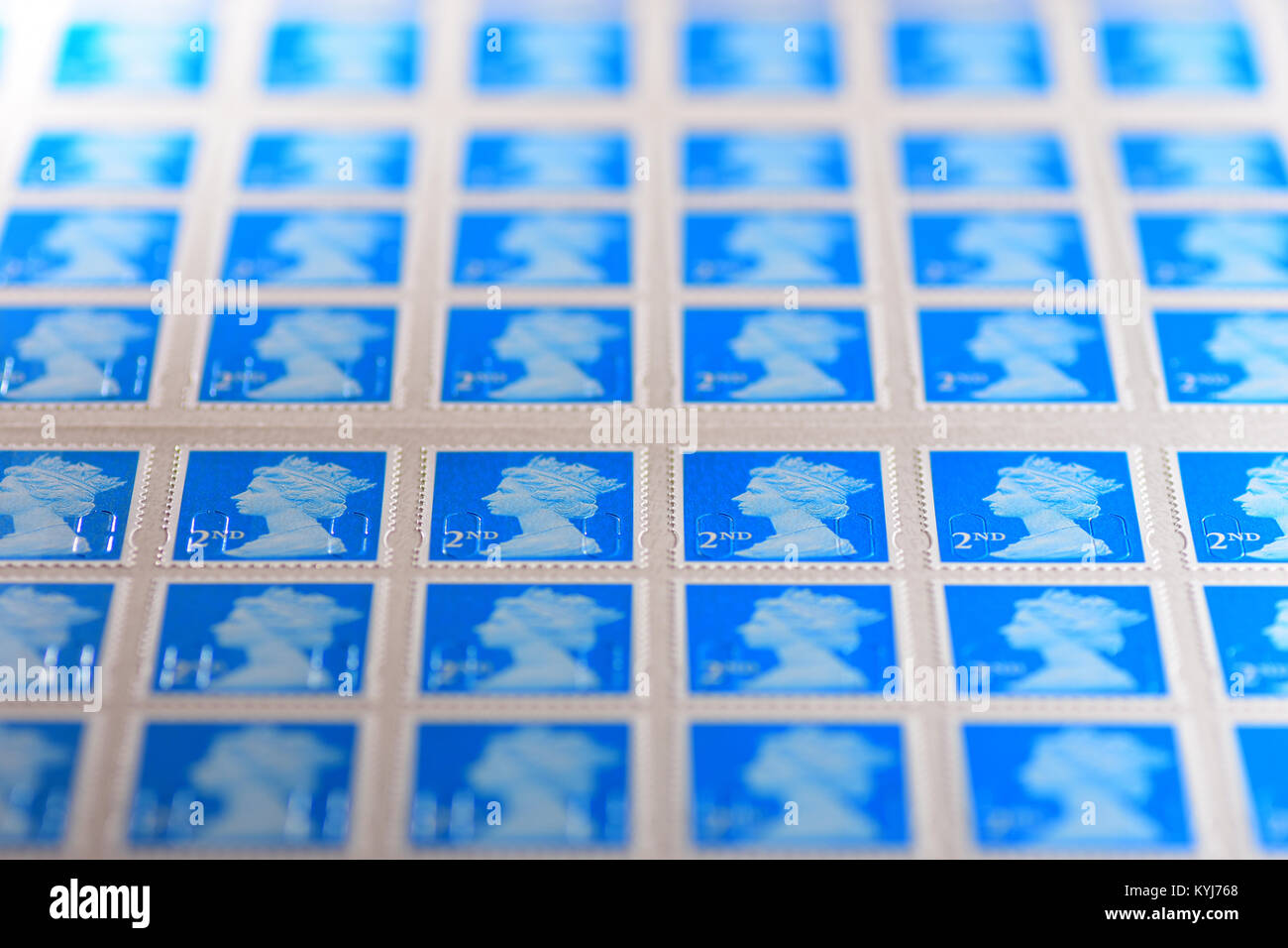 British 2nd class stamps sheet Stock Photo Alamy