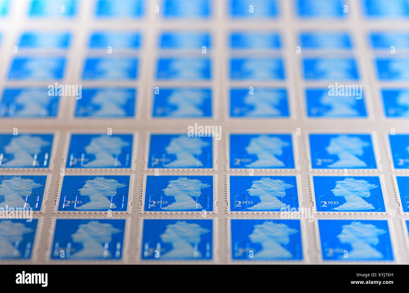 British 2nd class stamps sheet Stock Photo Alamy