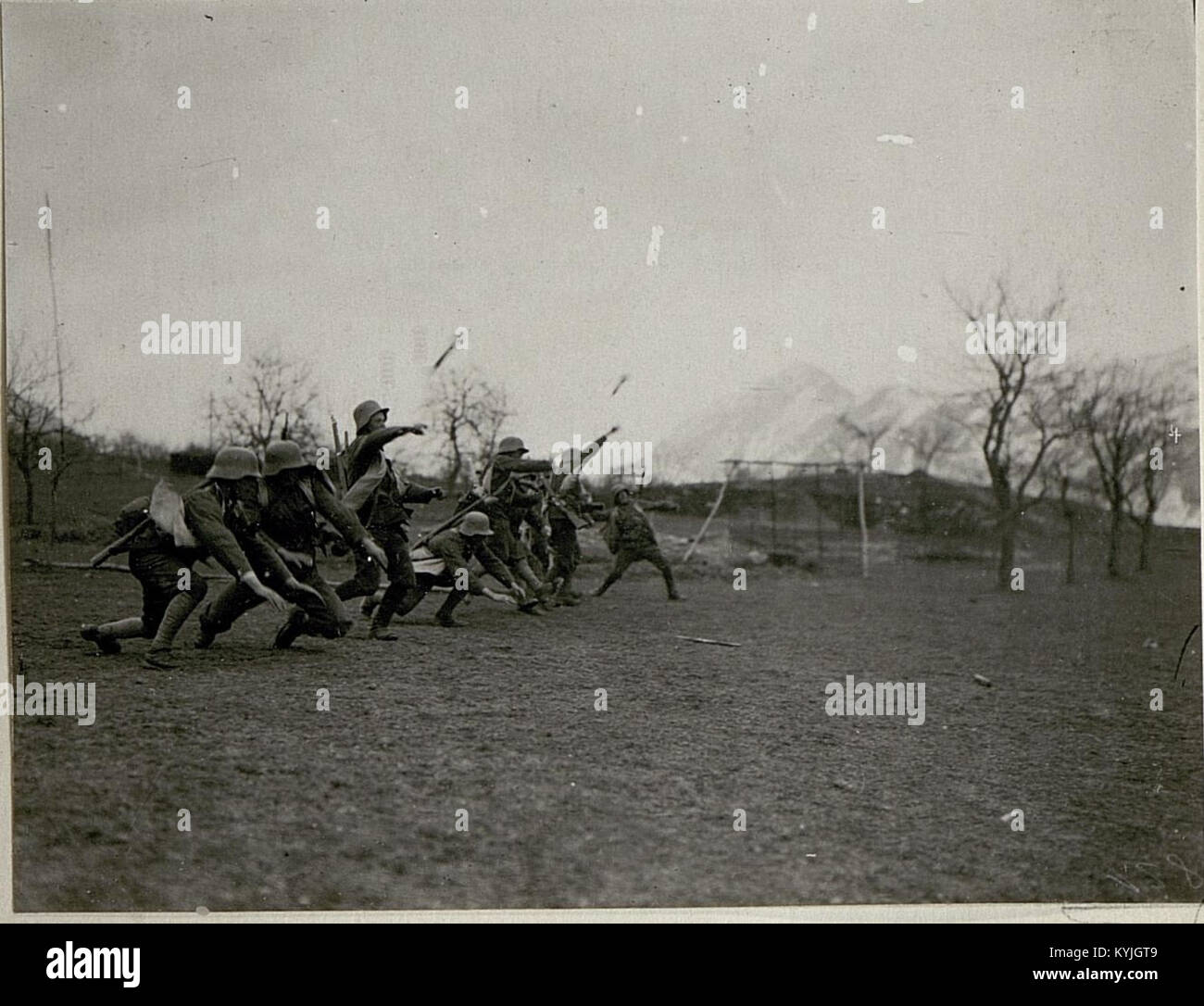 Photograph showing German stormtrooper military exercises in ...