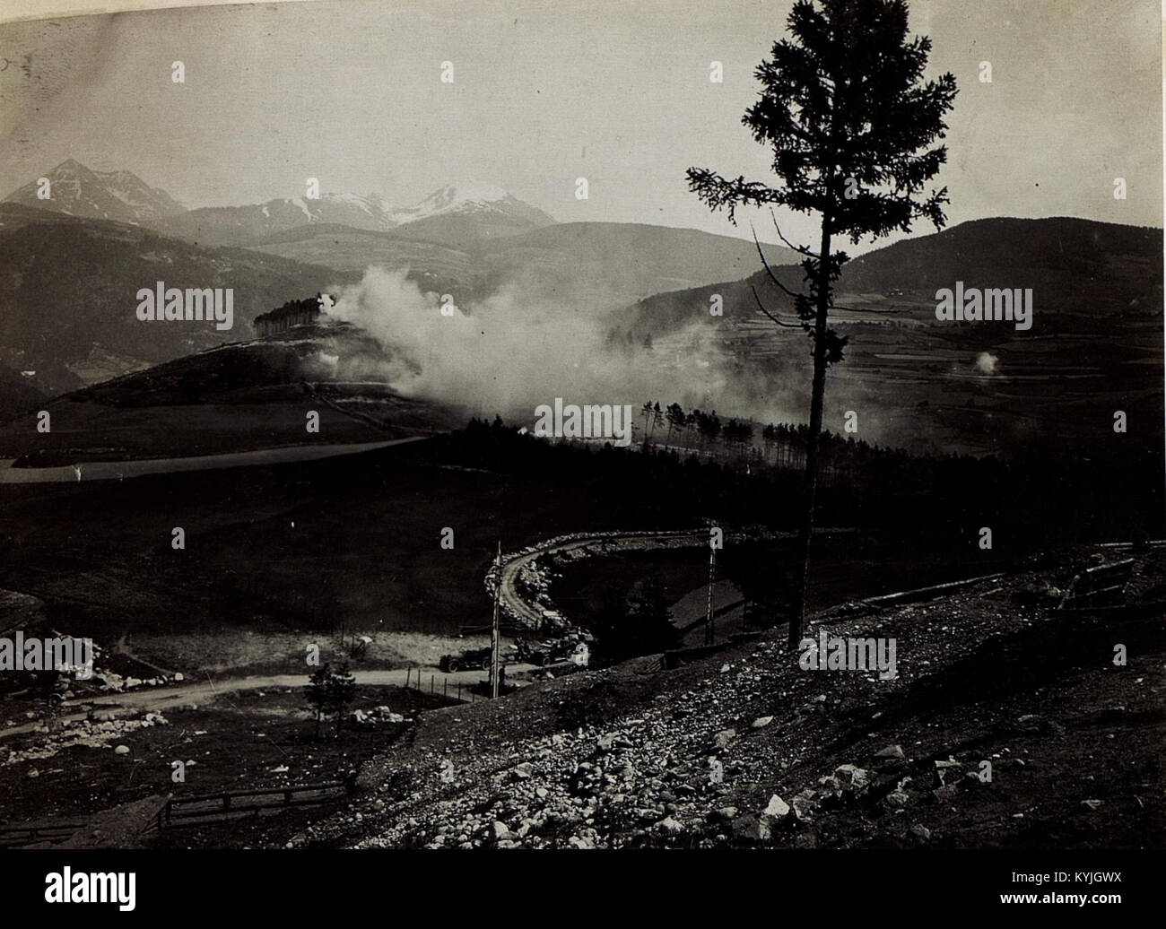 The photograph depicts a German World War I military training exercise ...