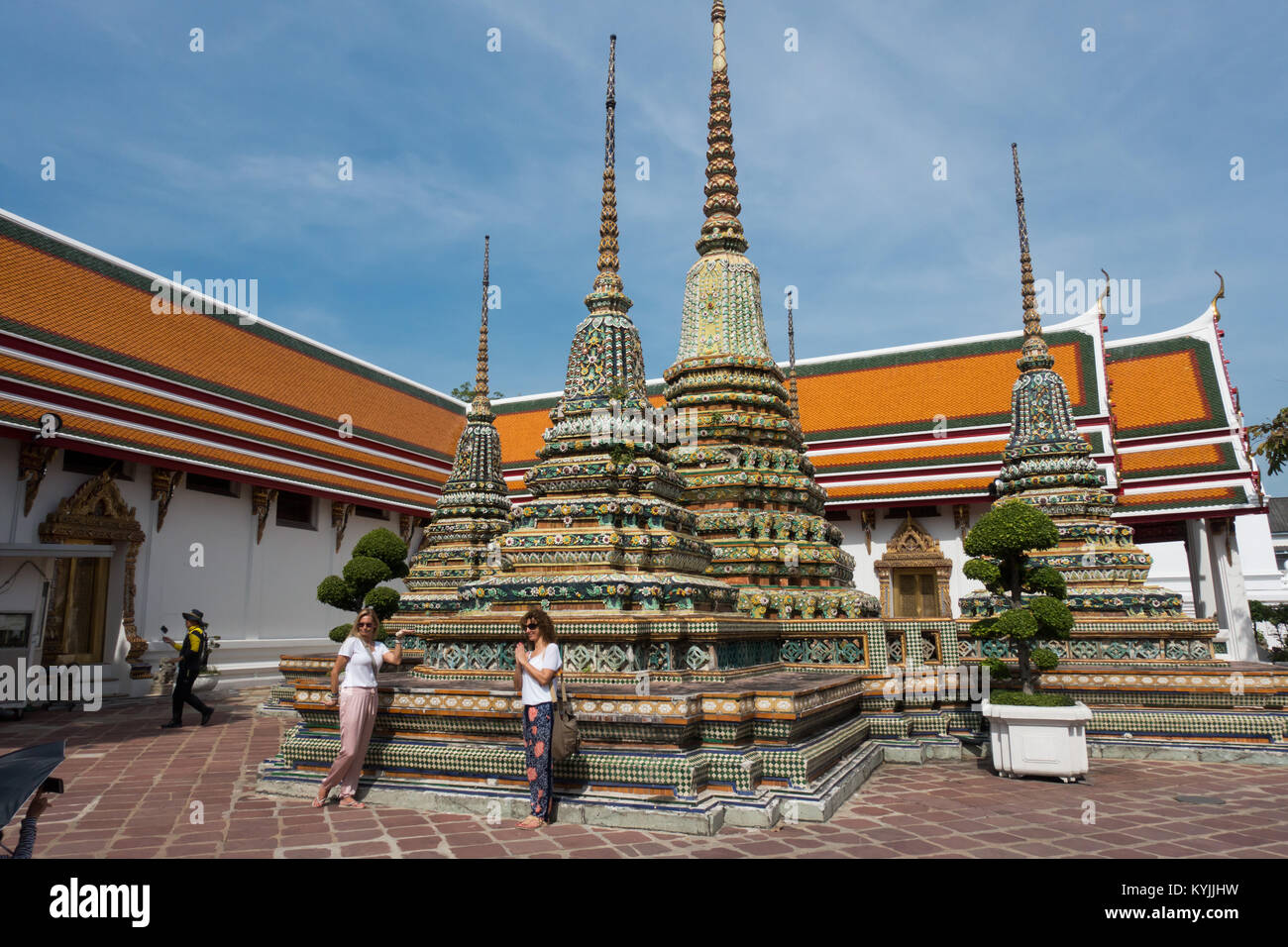 Bangkok Thailand Tourists visitng Wat Pho Stock Photo