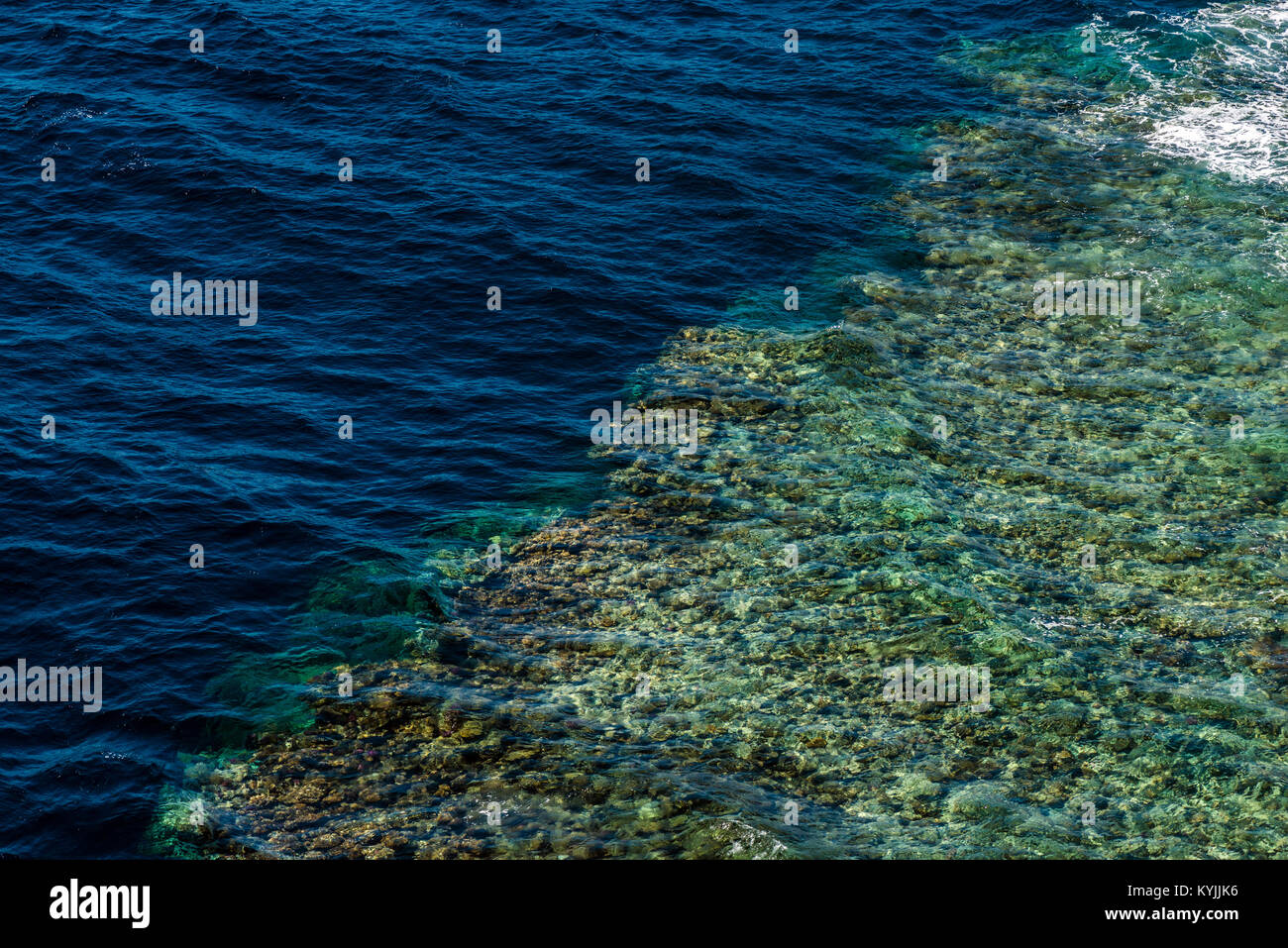 Top view of the coral reefs in the Ras Muhammad National Park. Stock Photo