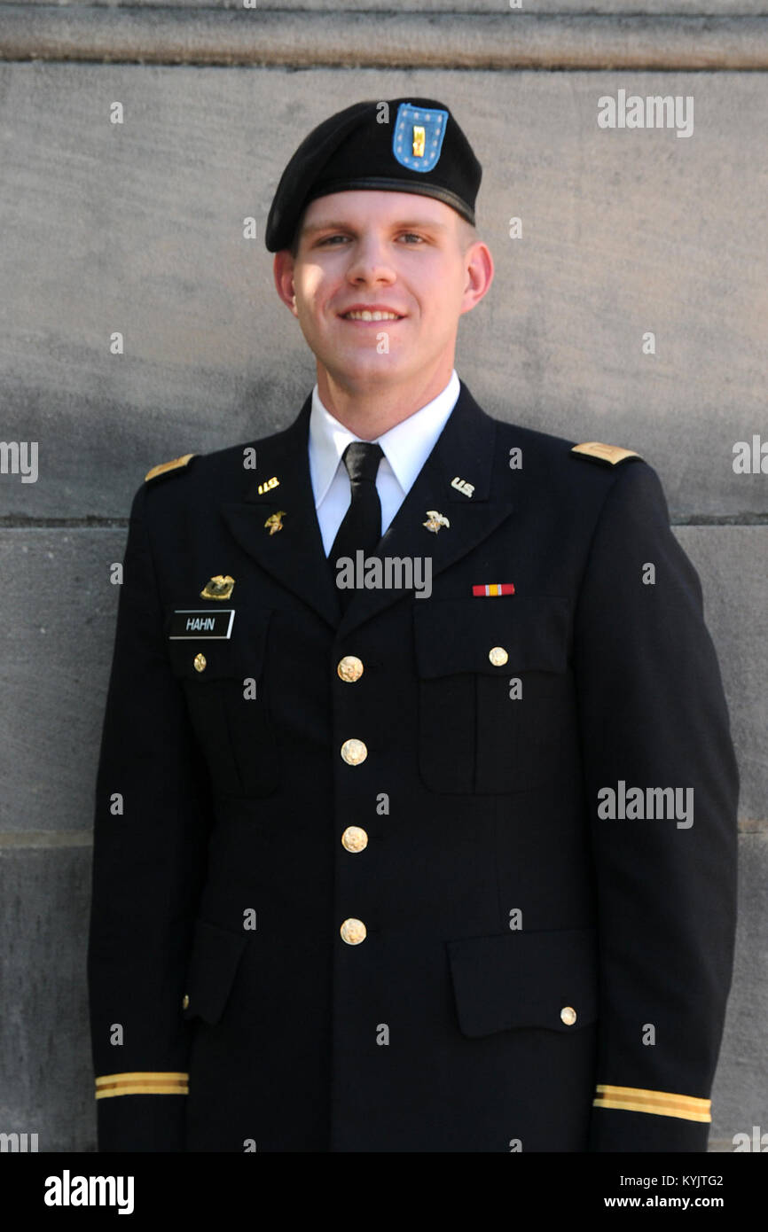 2LT Zachary Joel Hahn (hometown Lexington, KY) is the son of Joel and Zetta Hahn.  His fiance’ is Ashley Lance.  2LT Hahn earned his Bachelor of Arts in Political Science from the University of Kentucky in 2012 and currently holds the position of Manager at eCampus Textbooks.  2LT Hahn enlisted 29 November 2011 in the Kentucky Army National Guard.  He attended RSP with the 2/75th R&amp;R BN Co. C Det. 2 in Richmond and will be branching Quartermaster, assigned to A Co. 103rd BSB as Platoon Leader. Stock Photo
