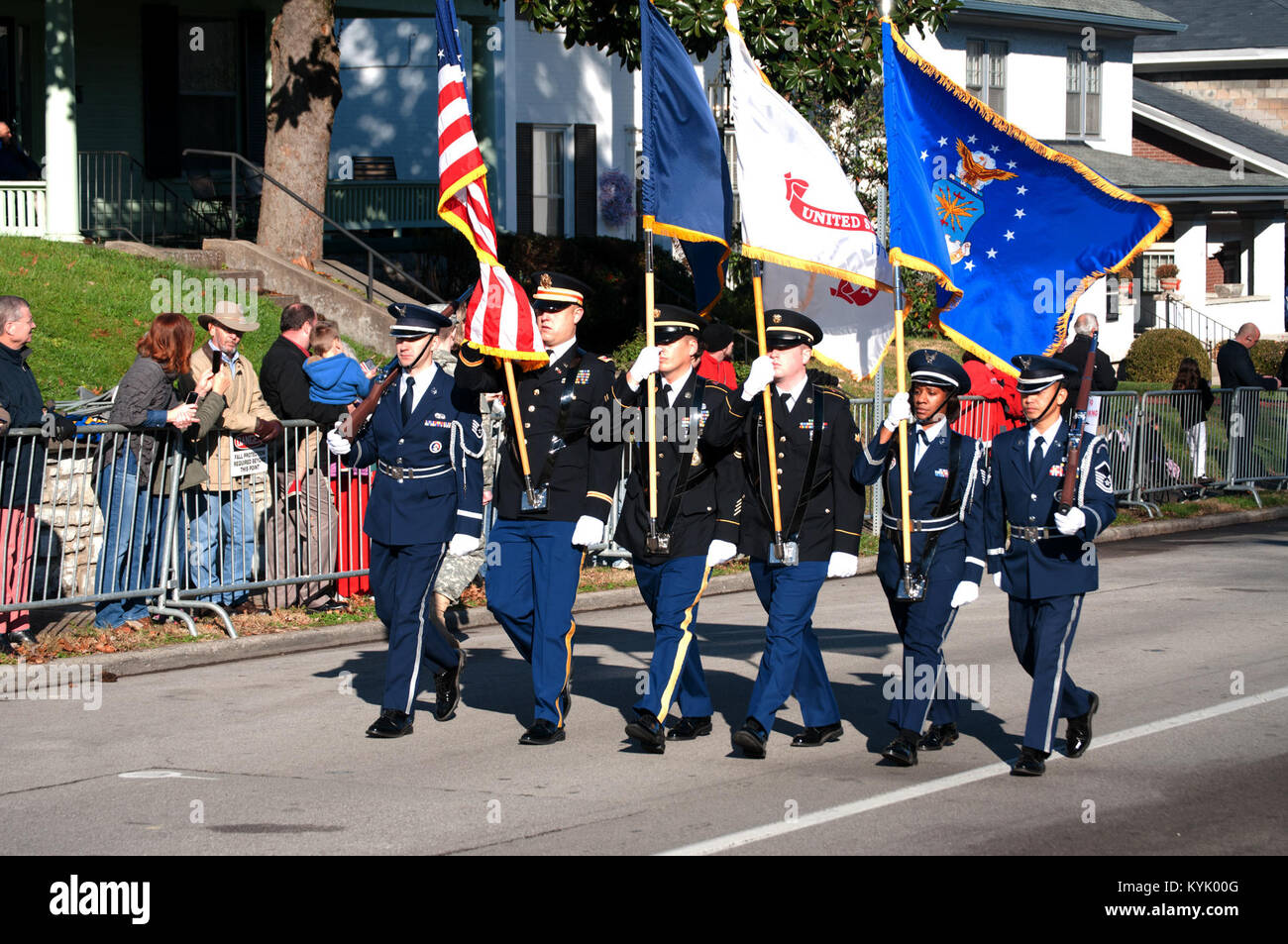 Soldiers and Airmen of the Kentucky National Guard act as Color Guard