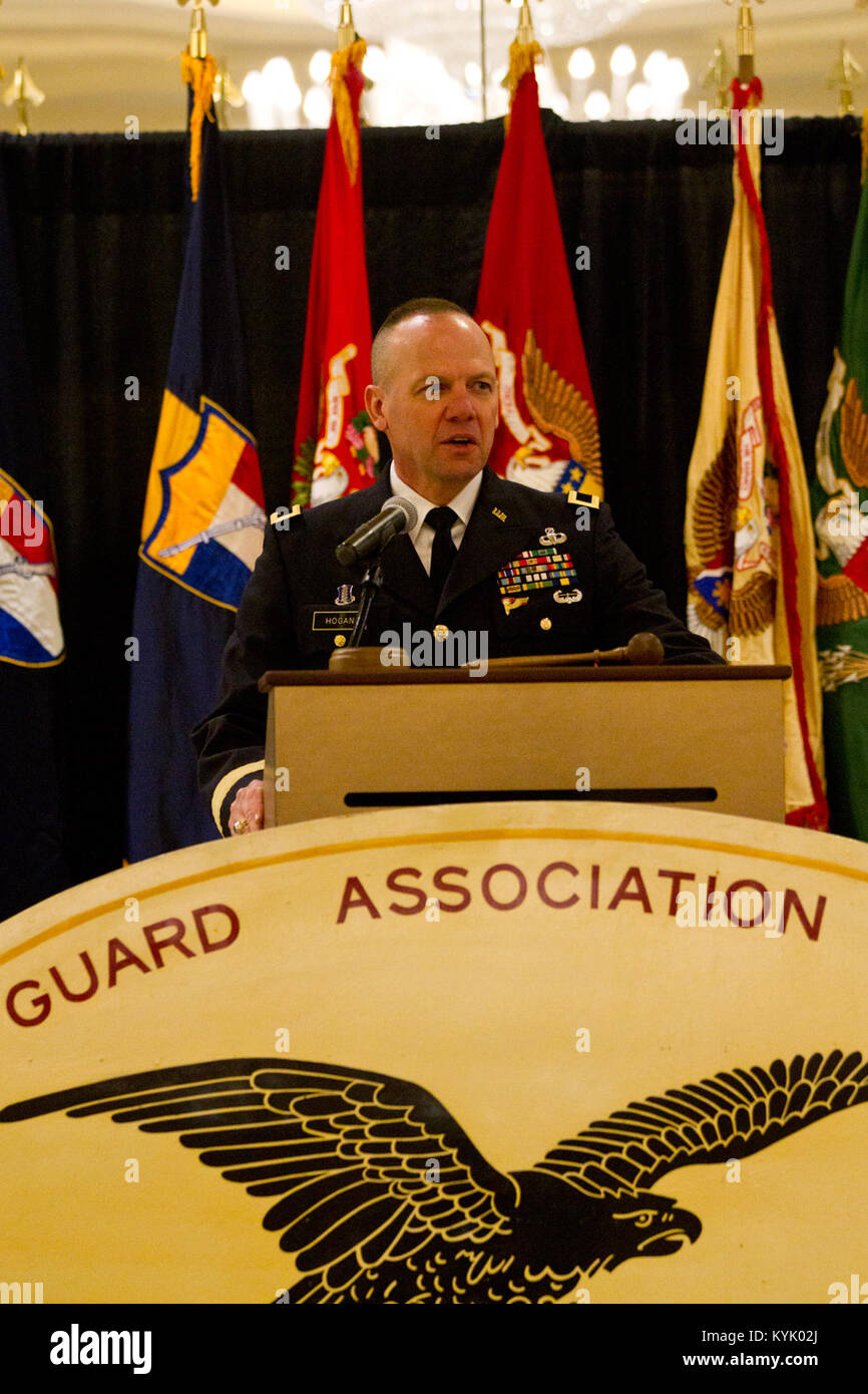 Brig. Gen. Stephen Hogan speaks to Kentucky Guardsmen gathered for the