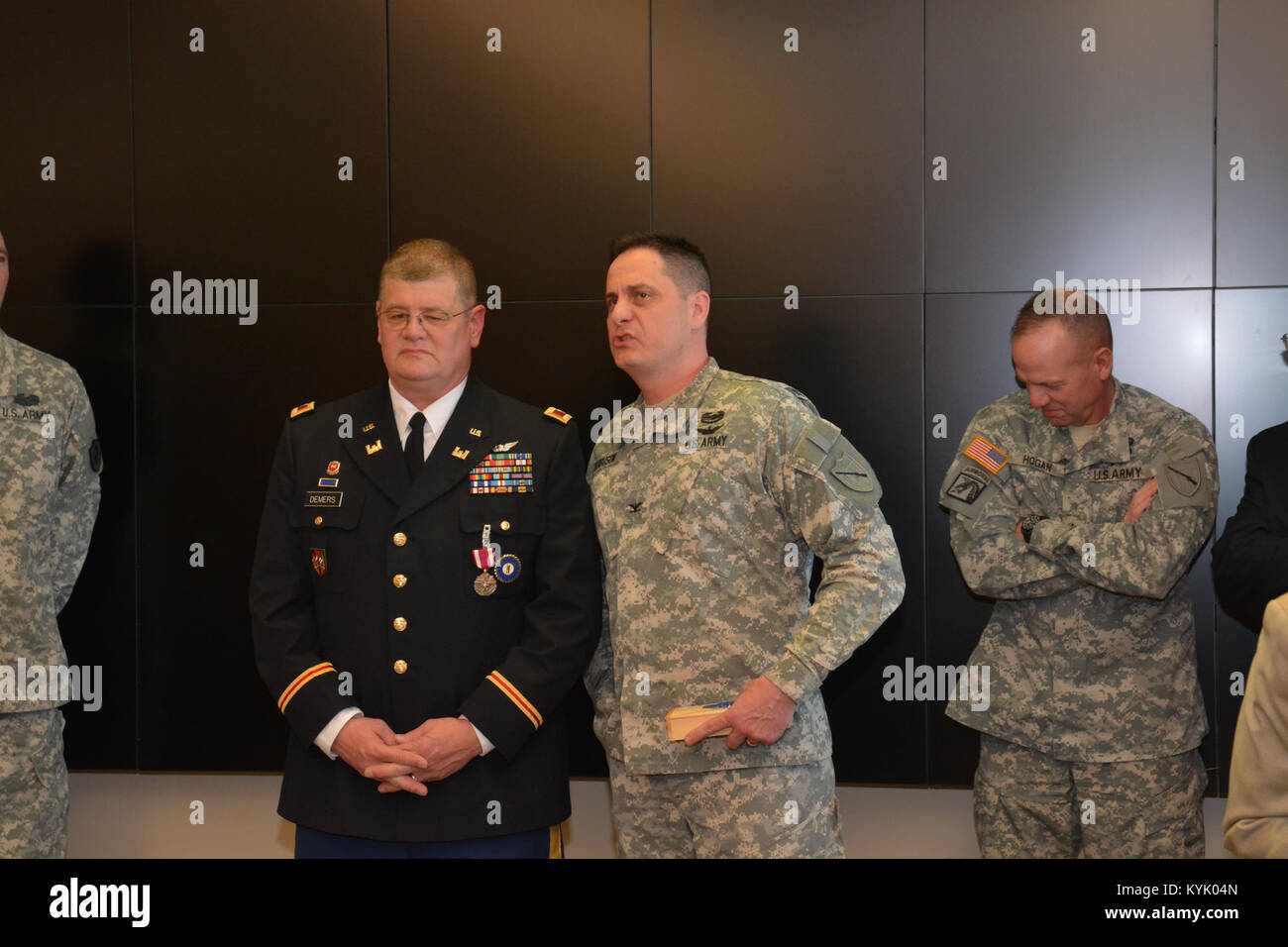 COL Mike Ferguson shares a light hearted memory with COL Demers