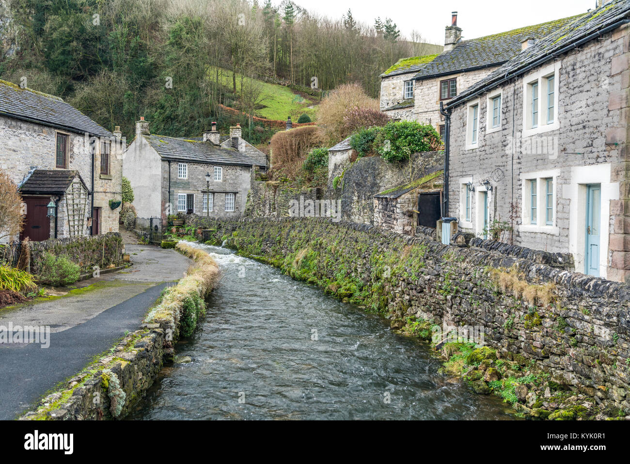 Castleton in the Hope Valley, Derbyshire. UK Stock Photo Alamy