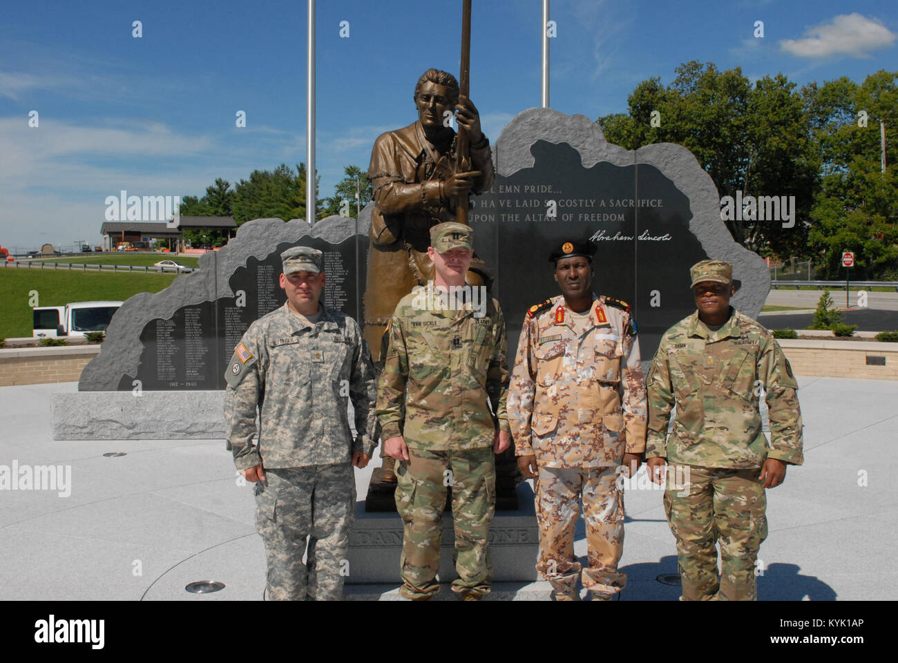 Members of the Djibouti military visits Soldiers of the Kentucky National Guard in Frankfort, Ky., August, 2016. (Photo by Capt. Aaron VanSickle) Stock Photo