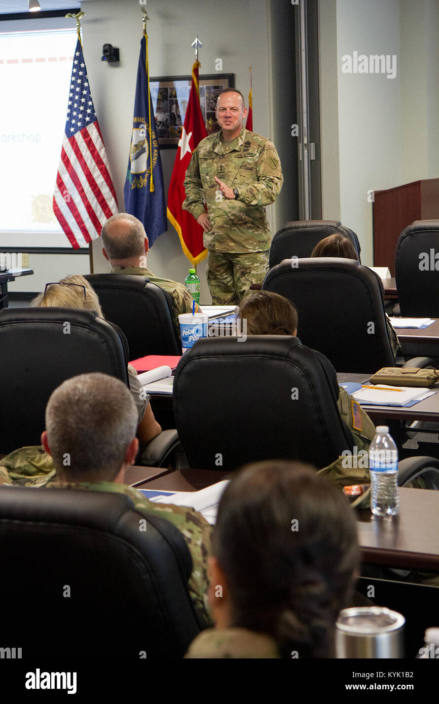 Maj. Gen. Stephen Hogan speaks during the Logistics Professional