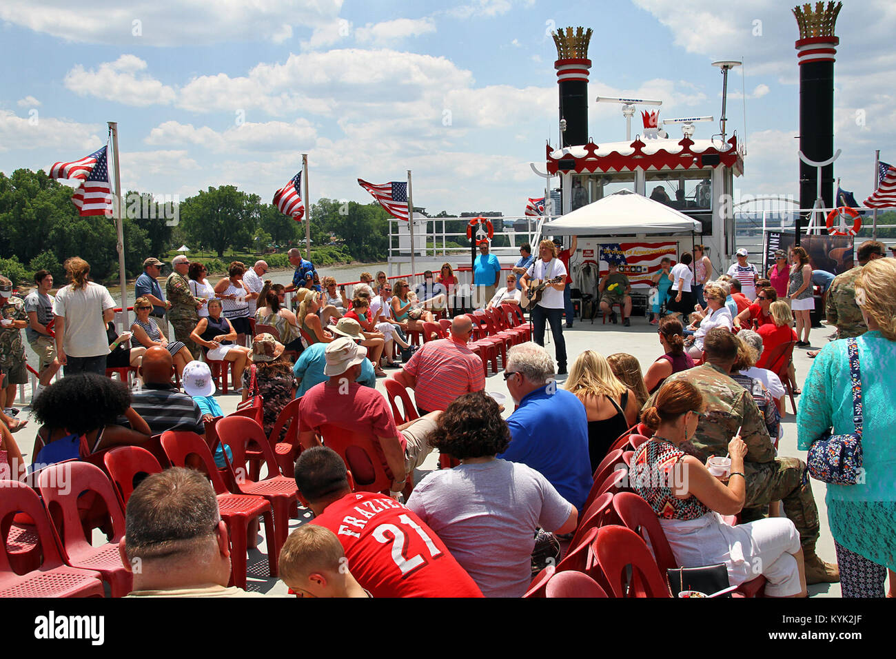 Country music singer, Rockie Lynne entertains Gold Star families during